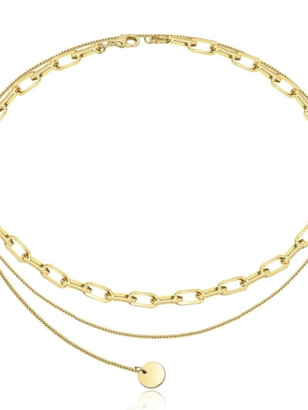14K Gold Plated Layered Choker Necklaces
